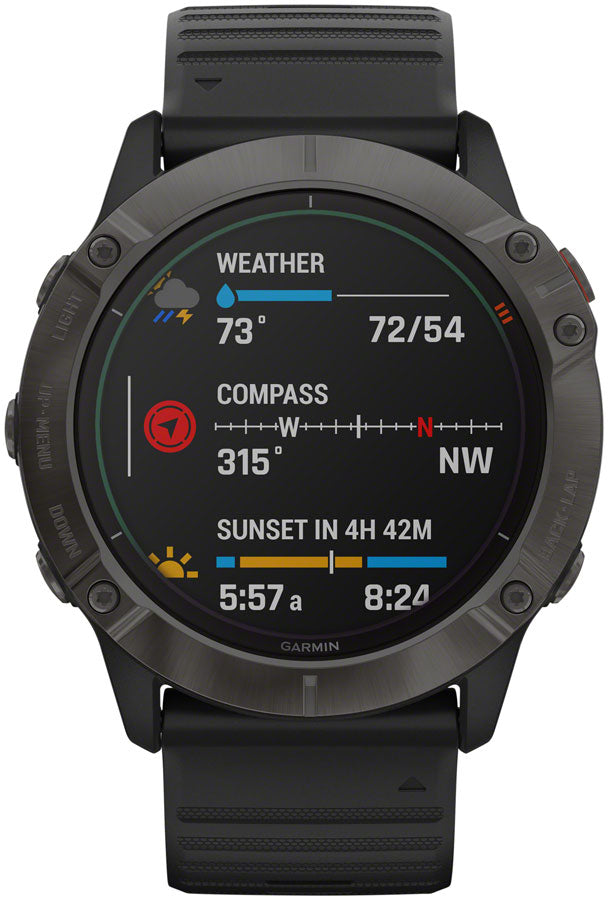 Load image into Gallery viewer, Garmin Fenix 6X Pro Solar GPS Watch - Carbon Gray/Black
