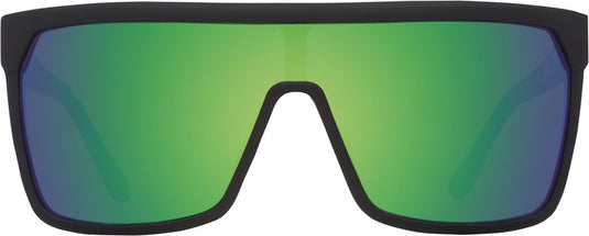 SPY+ FLYNN Sunglasses Matte Black Happy Bronze with Green Spectra Mirror Lenses