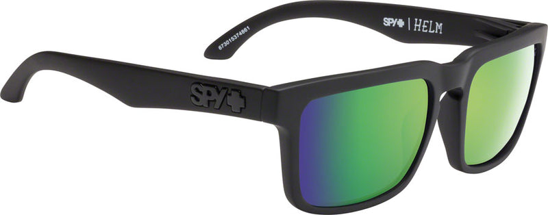 Load image into Gallery viewer, SPY+ HELM Sunglasses - Matte Black, Happy Bronze Polarized with Green Spectra Mirror Lenses
