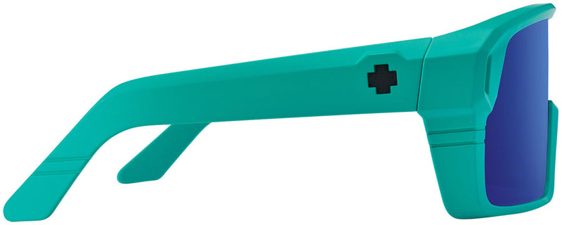 Load image into Gallery viewer, SPY+ Monolith Sunglasses - Matte Teal, Happy Gray Green with Dark Blue Spectra Mirror Lenses
