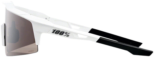 100% Speedcraft Sunglasses - Matte White, HiPER Silver Mirror Lens