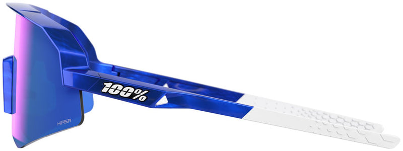 Load image into Gallery viewer, 100% Slendale SL Sunglasses - LE RBH Gloss Blue Holographic/Hiper Royal Blue Mirror Lens
