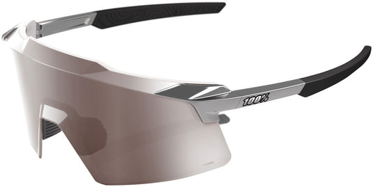 100% Aerocraft Sunglasses - Gloss Black Chrome/Hiper Silver Mirror Lens