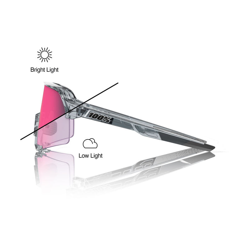Load image into Gallery viewer, 100% S3 Sunglasses - Polished Translucent Grey/Rose Gold Mirror Photochromic Lens
