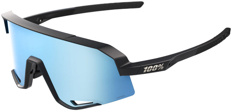 Load image into Gallery viewer, 100% Slendale Sunglasses - Matte Black/Hiper Blue Mirror Lens
