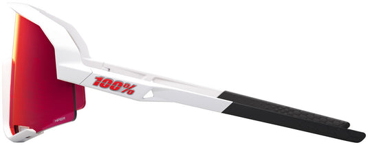 100% Slendale Sunglasses - Matte White/Hiper Red Mirror Lens