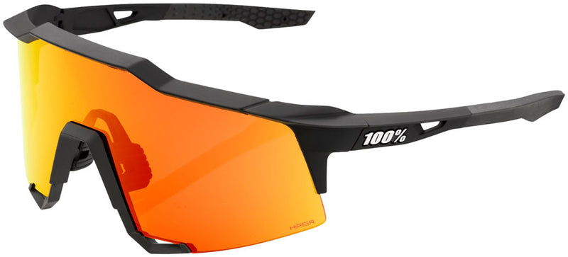 Load image into Gallery viewer, 100% Speedcraft Sunglasses - Soft Tact Black/Hiper Red Mirror Lens
