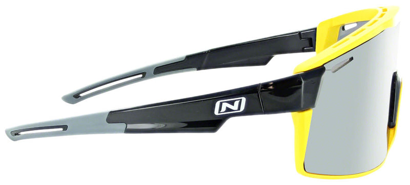 Load image into Gallery viewer, Optic Nerve Fixie Max Sunglasses - Black, Yellow Lens Rim, Smoke Lens with Silver Flash
