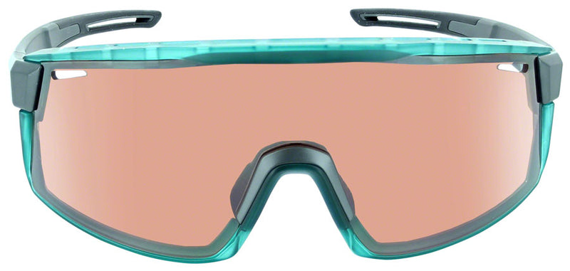 Load image into Gallery viewer, Optic Nerve Fixie Max Sunglasses - Matte Aluminum, Crystal Turquoise Lens Rim, Copper Lens with Silver Flash
