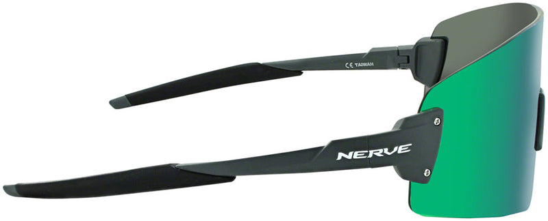 Load image into Gallery viewer, Optic Nerve FixieBLAST Sunglasses -  Shiny Grey, Smoke Lens with Green Mirror
