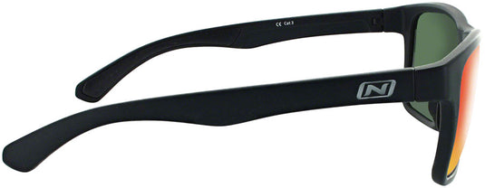 Optic Nerve Rumble Sunglasses - Shiny Black, Polarized Smoke Lens with Red Mirror