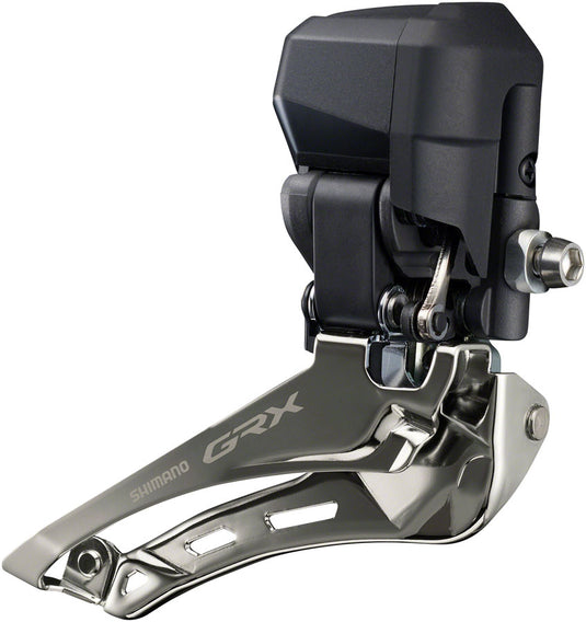 Shimano GRX FD-RX825 Di2 Front Derailleur - 2x12-Speed, Braze-on, Down Swing, For 46-48t Max, Black/Silver