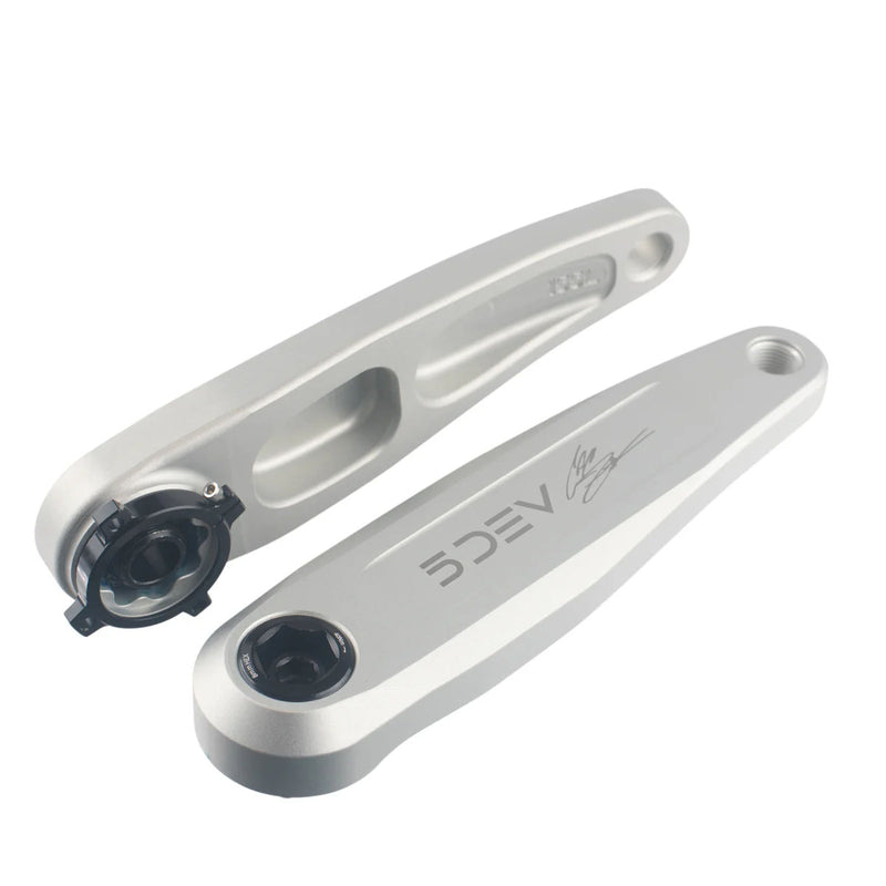 Load image into Gallery viewer, 5Dev DH/Freeride Cranks, 155mm, No Spindle, Clear/Silver

