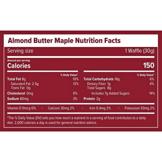 Honey Stinger Organic Almond Butter Stinger Waffle Energy Almond Butter Maple Box of 12 Yes
