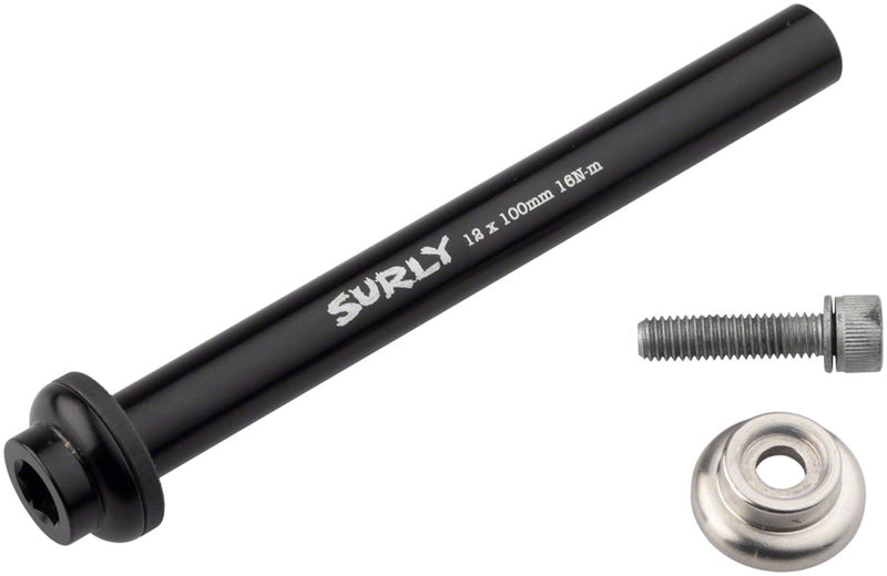 Load image into Gallery viewer, Surly Front Thru-Axle - 12x100 mm, Chromoly, Black
