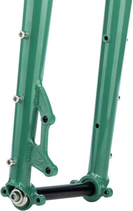 Surly Dinner Fork - 27.5", 15x110mm Thru-Axle, 1-1/8" Straight Steerer, 420mm Axle To Crown, Steel, Illegal Smile Green
