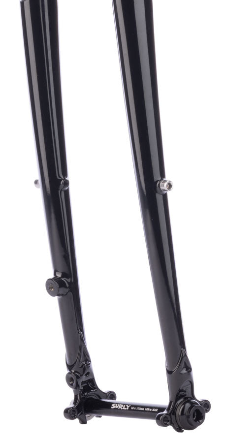 Surly Straggler Thru-Axle Fork- 700c, 410mm, 1-1/8" Straight Steerer, Steel, Black