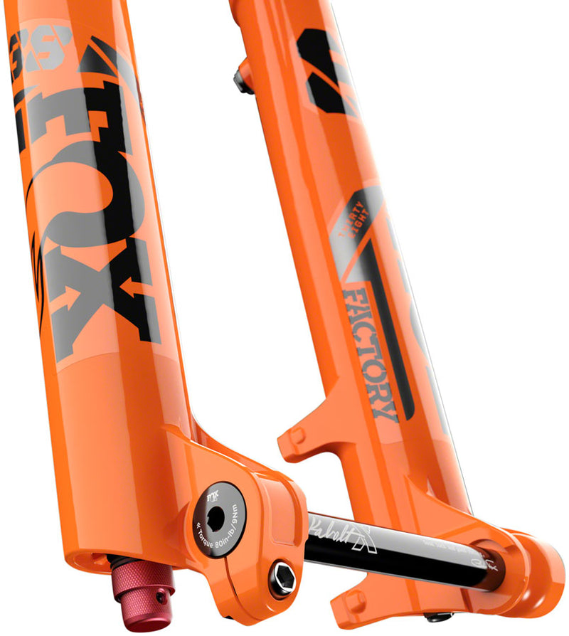 Load image into Gallery viewer, FOX 38 Factory Suspension Fork - 29", 170 mm, 15 x 110 mm, Kabolt-X, 44mm Offset, GRIP X2 Damper, 58HT, Shiny Orange
