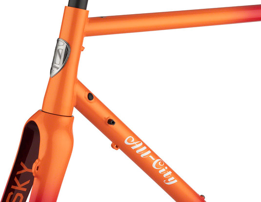 All-City Zig Zag Frameset - 700c, Steel, Orange/Red Fade, 55cm