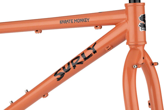 Surly Karate Monkey Frameset - 27.5", Steel, Peach Salmon Sundae, Medium