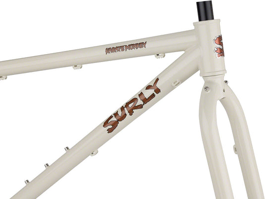 Surly Karate Monkey Frameset - 27.5", Steel, Snow Mold White, Large