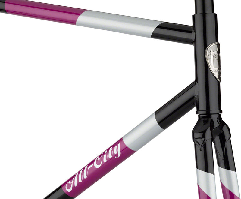 Load image into Gallery viewer, All-City Big Block Frameset - 700c, Steel, Midnight/Frost/Violet, 46cm
