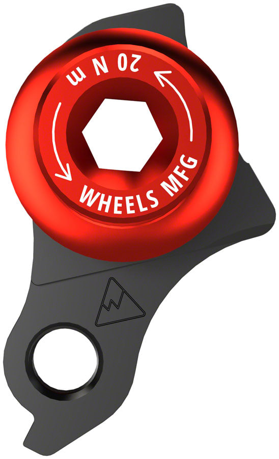 Load image into Gallery viewer, Wheels Manufacturing Universal Derailleur Hanger - 487-1, For Trek ABP MTB Frames designed to accept SRAM UDH, Black/Red
