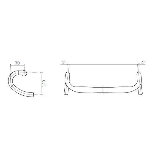 FSA Energy Super Compact Handlebar, 31.8mm Clamp Diameter, 360mm Width, Compact Drop Profile – Black