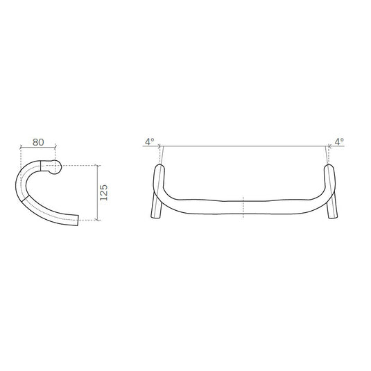 Full Speed Ahead Energy Compact SCR Handlebar - Aluminum, 31.8mm Clamp, 38cm, Black