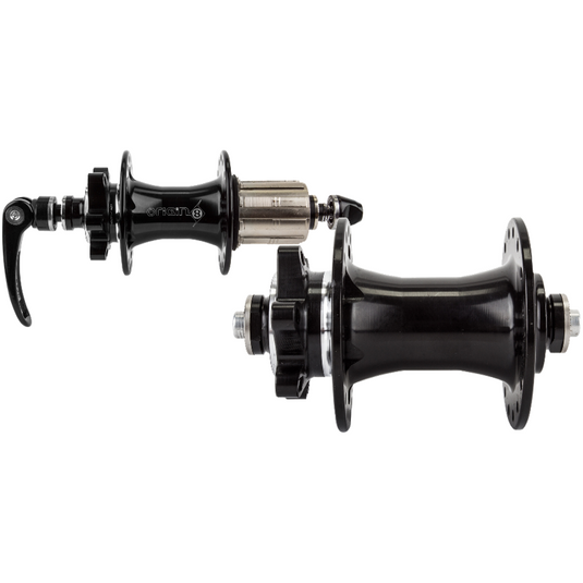 Origin8 MTB Front and Rear Hub Bundle Forged Alloy, Sealed Cartridge Bearings, 6-Bolt Disc, Quick Release, 32H for Mountain Bikes