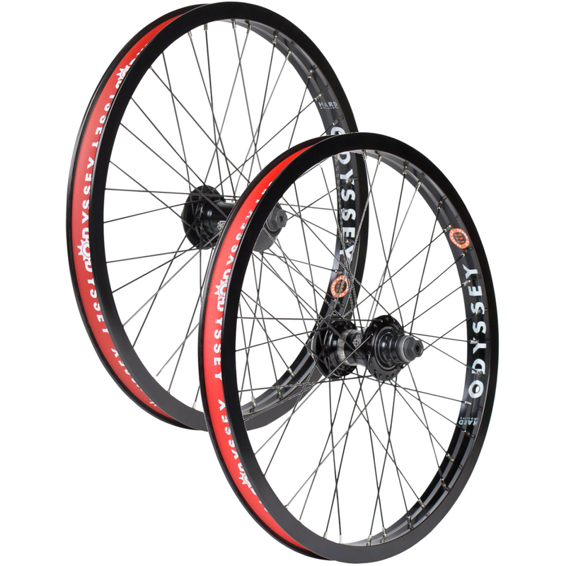 Load image into Gallery viewer, Odyssey 20" Aluminum BMX Front &amp; Rear Wheels with Vandero Pro &amp; Clutch Freecoaster Hubs
