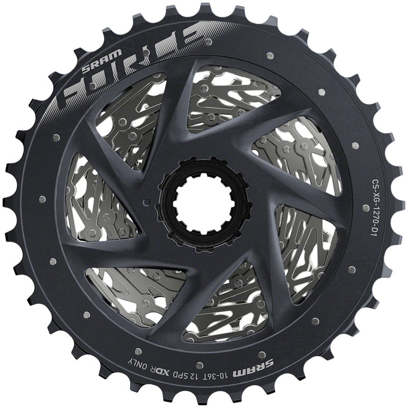 Load image into Gallery viewer, SRAM Force AXS XG-1270 Cassette - 12-Speed, 10-36t, Silver, For XDR Driver Body, D1
