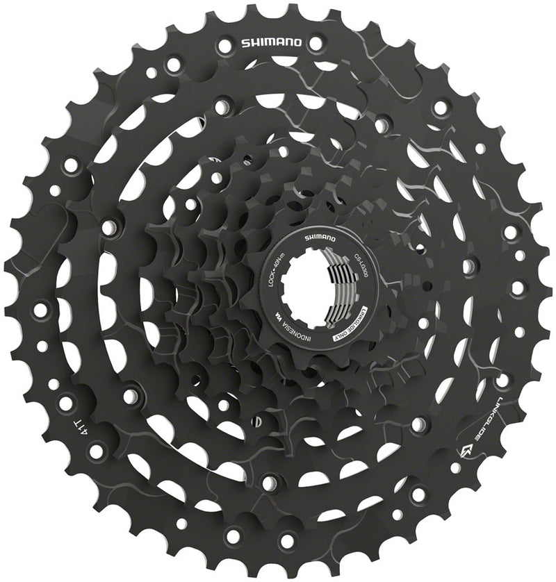 Load image into Gallery viewer, Shimano CUES  CS-LG300-9 Cassette - 9-Speed, 11-41t, LINKGLIDE, Black
