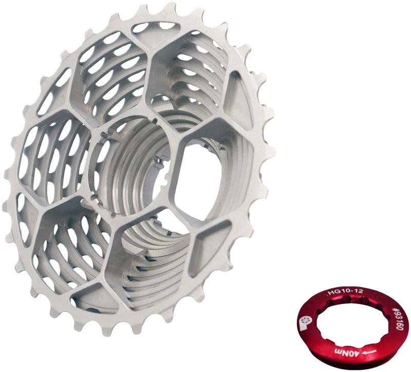Load image into Gallery viewer, Prestacycle UniBlock PRO Cassette - 12-Speed Shimano, For HG 12 Freehub, 11-30, Silver
