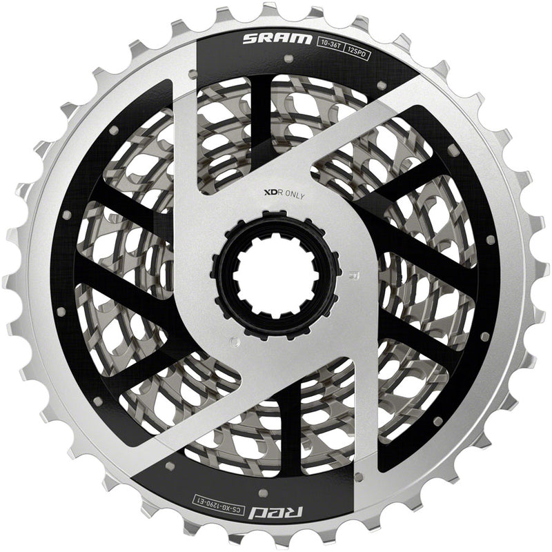 Load image into Gallery viewer, SRAM RED XG-1290 Cassette - 12-Speed, 10-36t, For XDR Driver Body, Silver, E1
