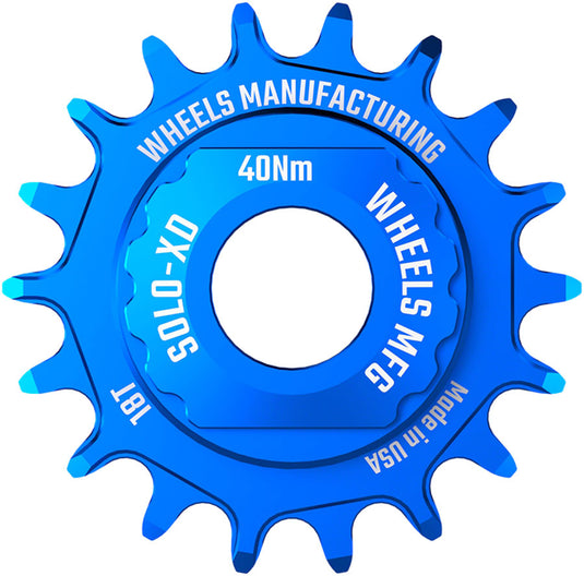 Wheels Manufacturing SOLO-XD XD/XDR Single Speed Conversion Kit - 18t, For SRAM XD/XDR Freeubs, Blue