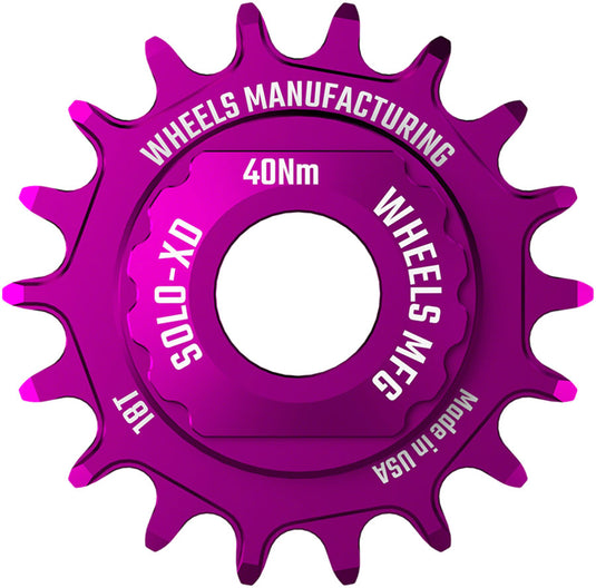 Wheels Manufacturing SOLO-XD XD/XDR Single Speed Conversion Kit - 18t, For SRAM XD/XDR Freeubs, Purple