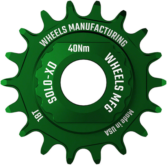 Wheels Manufacturing SOLO-XD XD/XDR Single Speed Conversion Kit - 18t, For SRAM XD/XDR Freeubs, Green