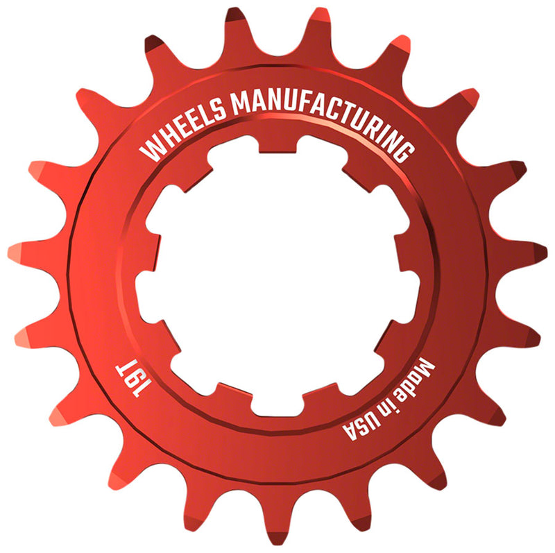 Load image into Gallery viewer, Wheels Manufacturing SOLO-SPEED Cog - 19t, Fits SOLO-SPLINE and SOLO-XD kits, Red

