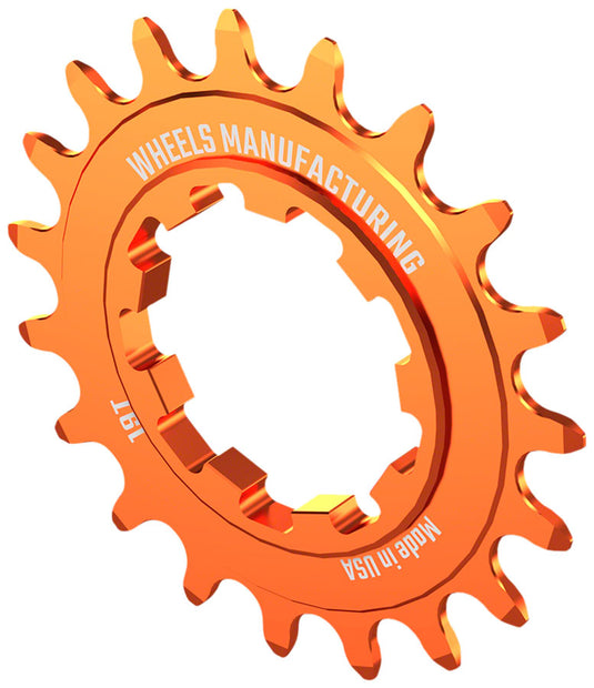Wheels Manufacturing SOLO-SPEED Cog - 19t, Fits SOLO-SPLINE and SOLO-XD kits, Orange