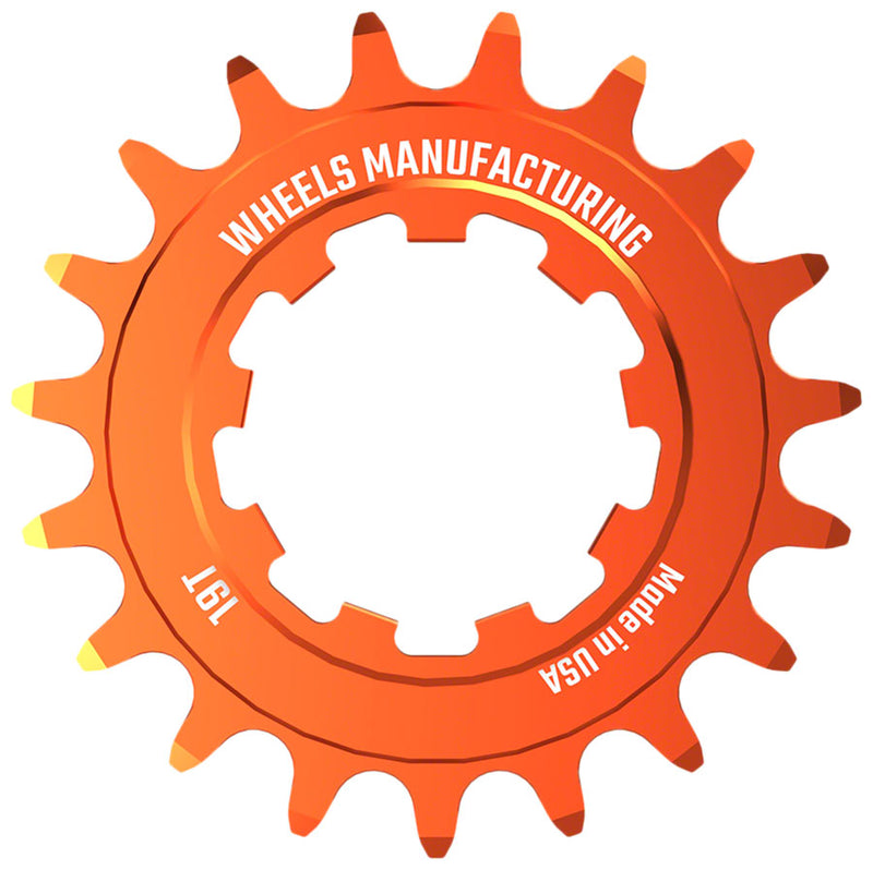 Load image into Gallery viewer, Wheels Manufacturing SOLO-SPEED Cog - 19t, Fits SOLO-SPLINE and SOLO-XD kits, Orange
