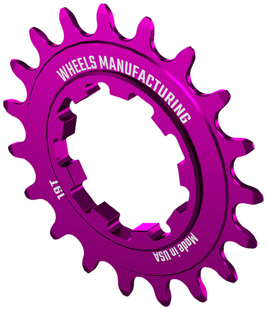 Wheels Manufacturing SOLO-SPEED Cog - 19t, Fits SOLO-SPLINE and SOLO-XD kits, Purple