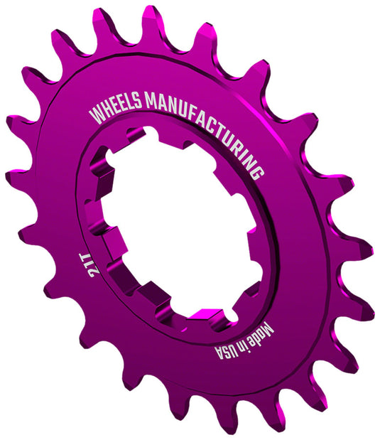 Wheels Manufacturing SOLO-SPEED Cog - 21t, Fits SOLO-SPLINE and SOLO-XD kits, Purple