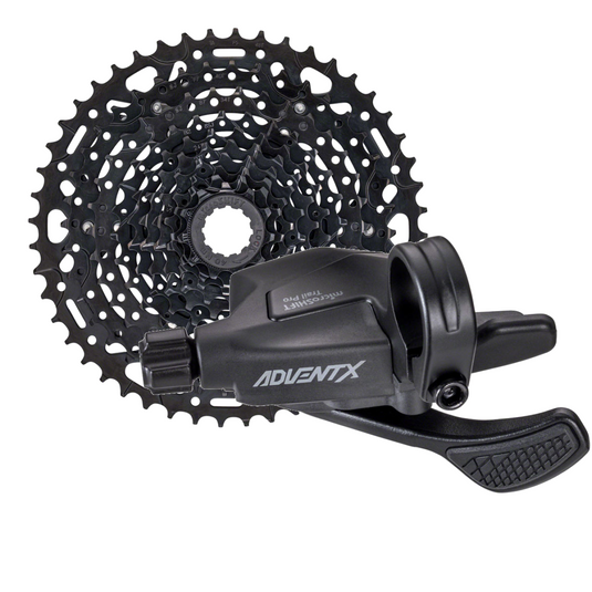 microSHIFT ADVENT X 10-Speed Trail Cycling Cassette & Trigger Shifter Bundle Durable Steel, Precise Gearing, E-Bike Compatible