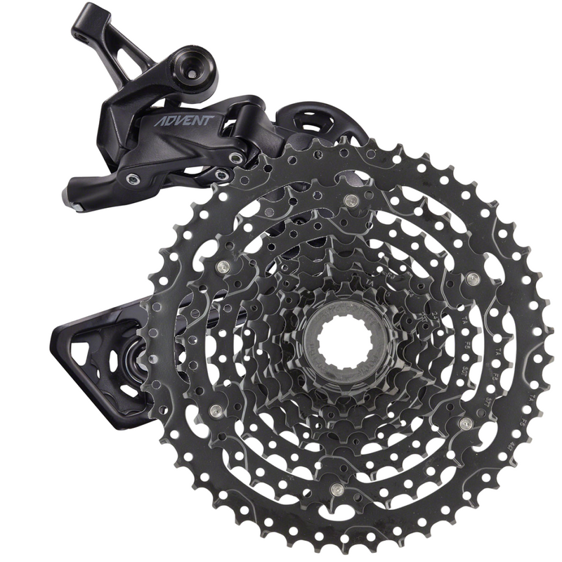 Load image into Gallery viewer, microSHIFT ADVENT 9-Speed Cassette &amp; Rear Derailleur Bundle Wide Range, Clutch, E-Bike Compatible
