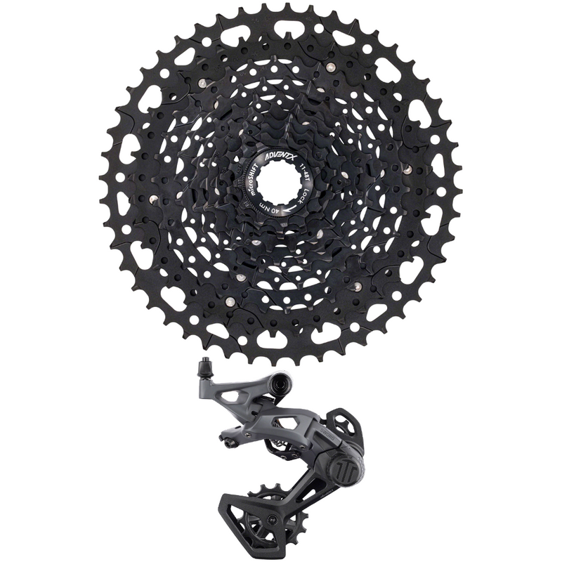 Load image into Gallery viewer, microSHIFT Advent X 10-Speed Gear Bundle with Cassette &amp; Rear Derailleur Lightweight Aluminum Components, Wide Range 11-48t, Silent Clutch, Innovative Shifting Technology
