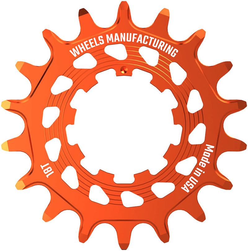 Load image into Gallery viewer, Wheels Manufacturing SOLO HG Cog - 18t, Fits SOLO-HG Kits, Orange
