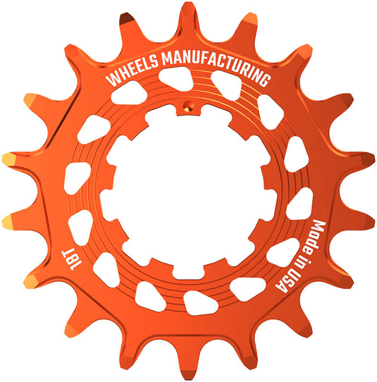 Wheels Manufacturing SOLO HG Cog - 18t, Fits SOLO-HG Kits, Orange