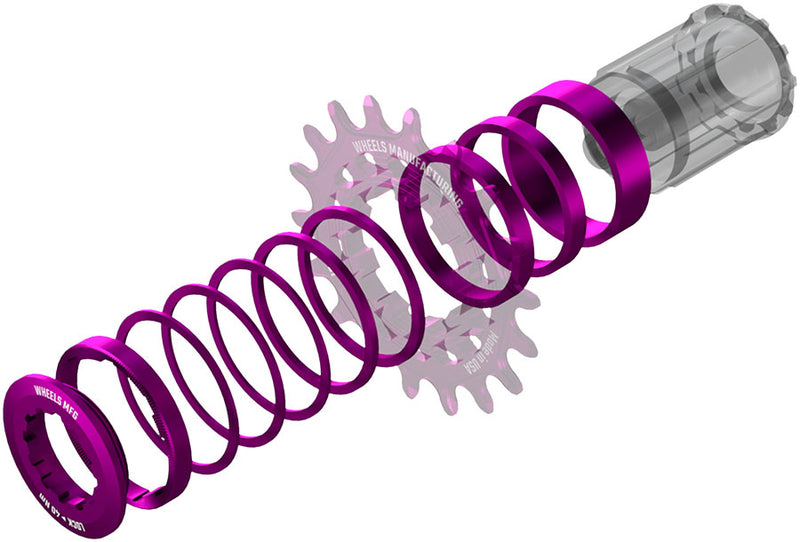 Load image into Gallery viewer, Wheels Manufacturing SOLO-HG Single Speed Conversion Kit - For HG Style Hubs, Purple
