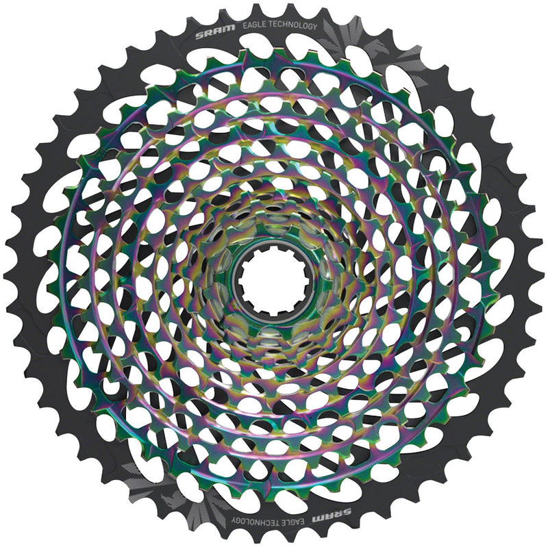 Load image into Gallery viewer, Shimano SRAM XX1 Eagle AXS 12-Speed Cycling Bundle: Nickel Plated Chain &amp; Rainbow Cassette

